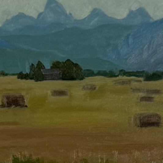 Tetons with Hay Bales