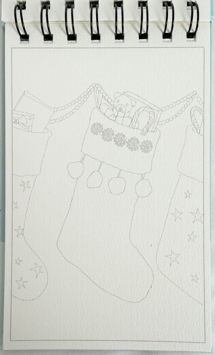 Mini Watercoloring Book Christmas