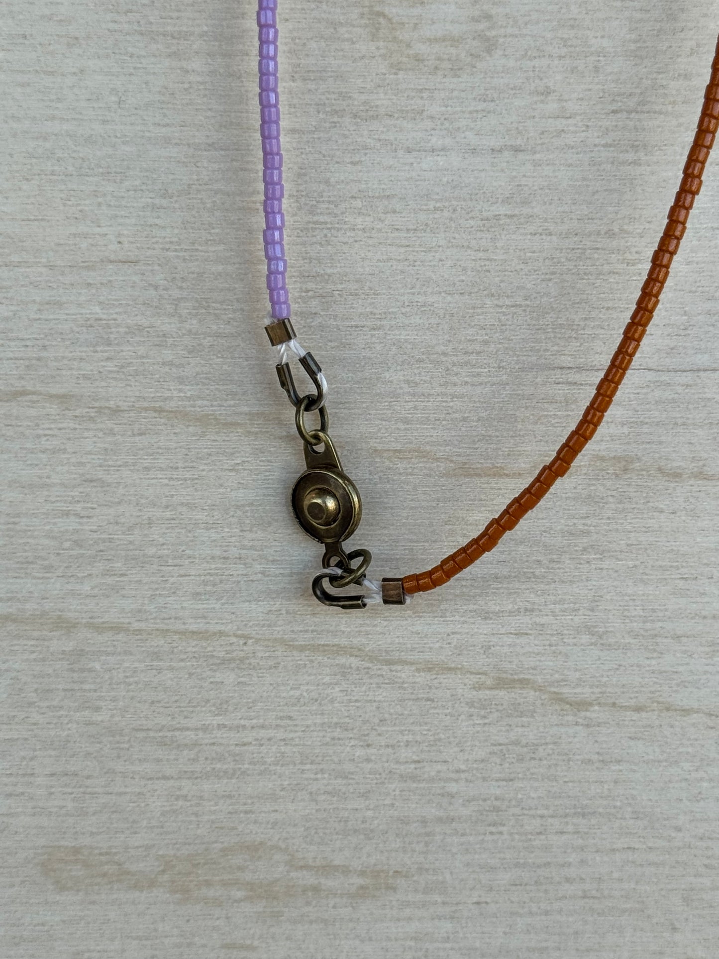 Purple & Terracotta Beaded Necklace