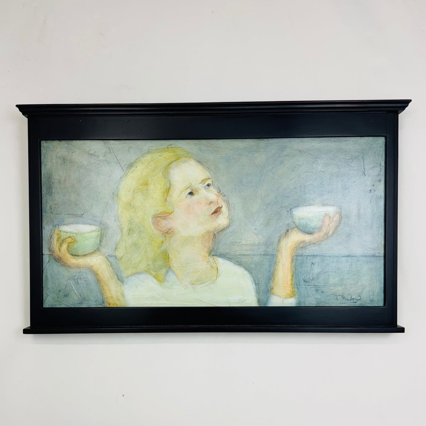 Woman with 2 Cups in Hand
