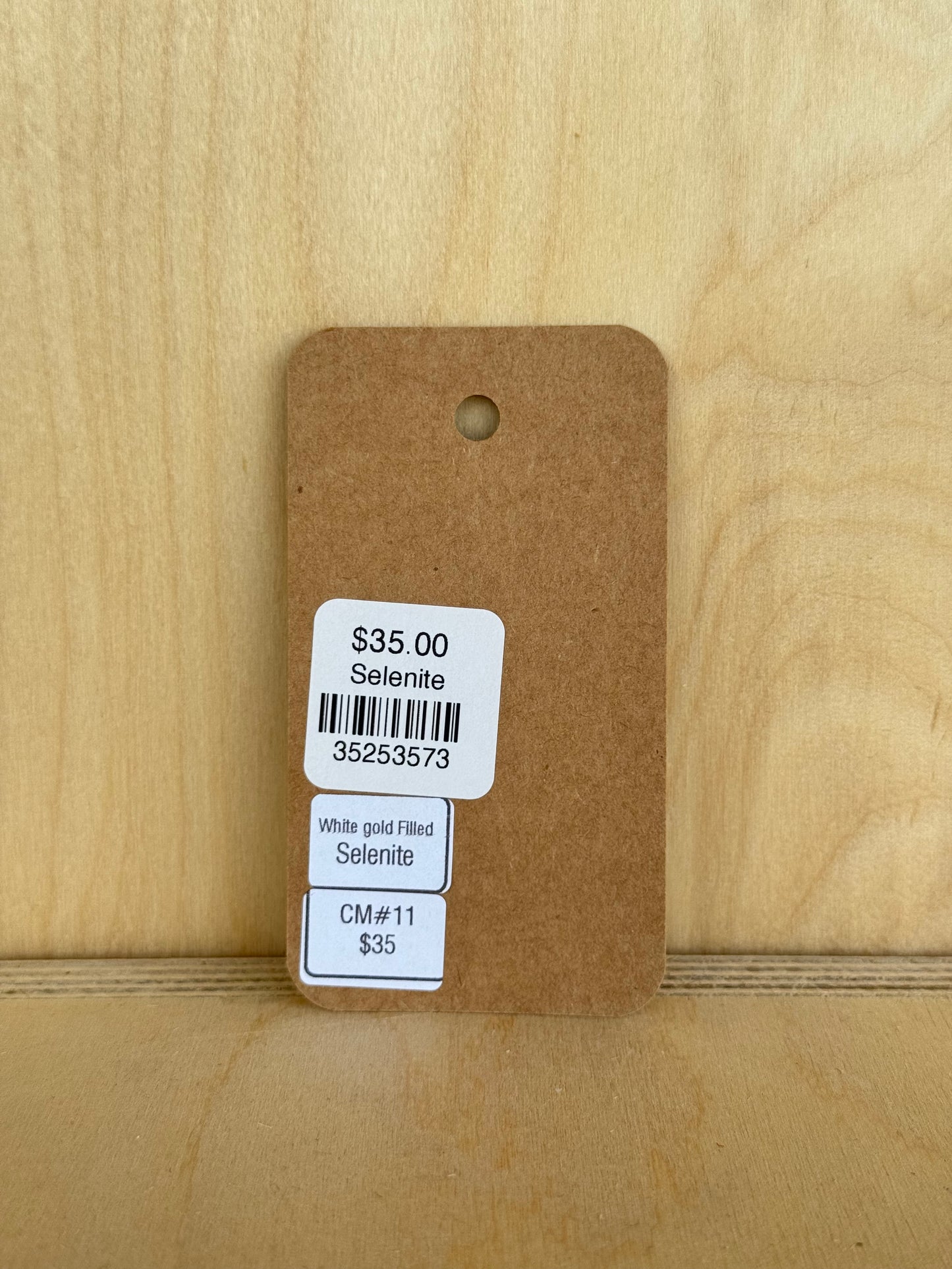 Selenite Hoops on White Gold