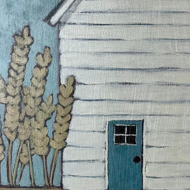 White Barn with a Blue Door
