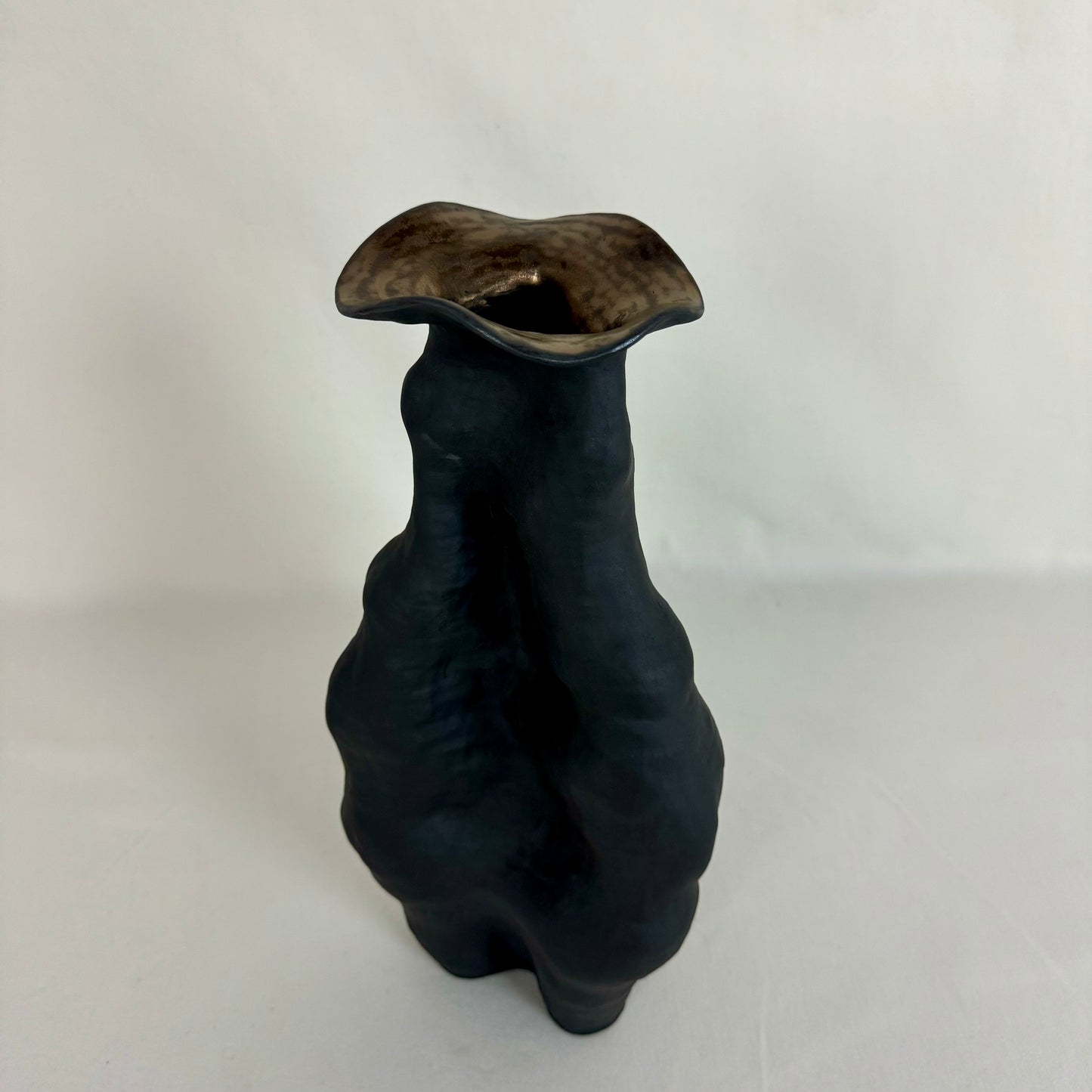 Hand Built Obsidian Flow Vase #1
