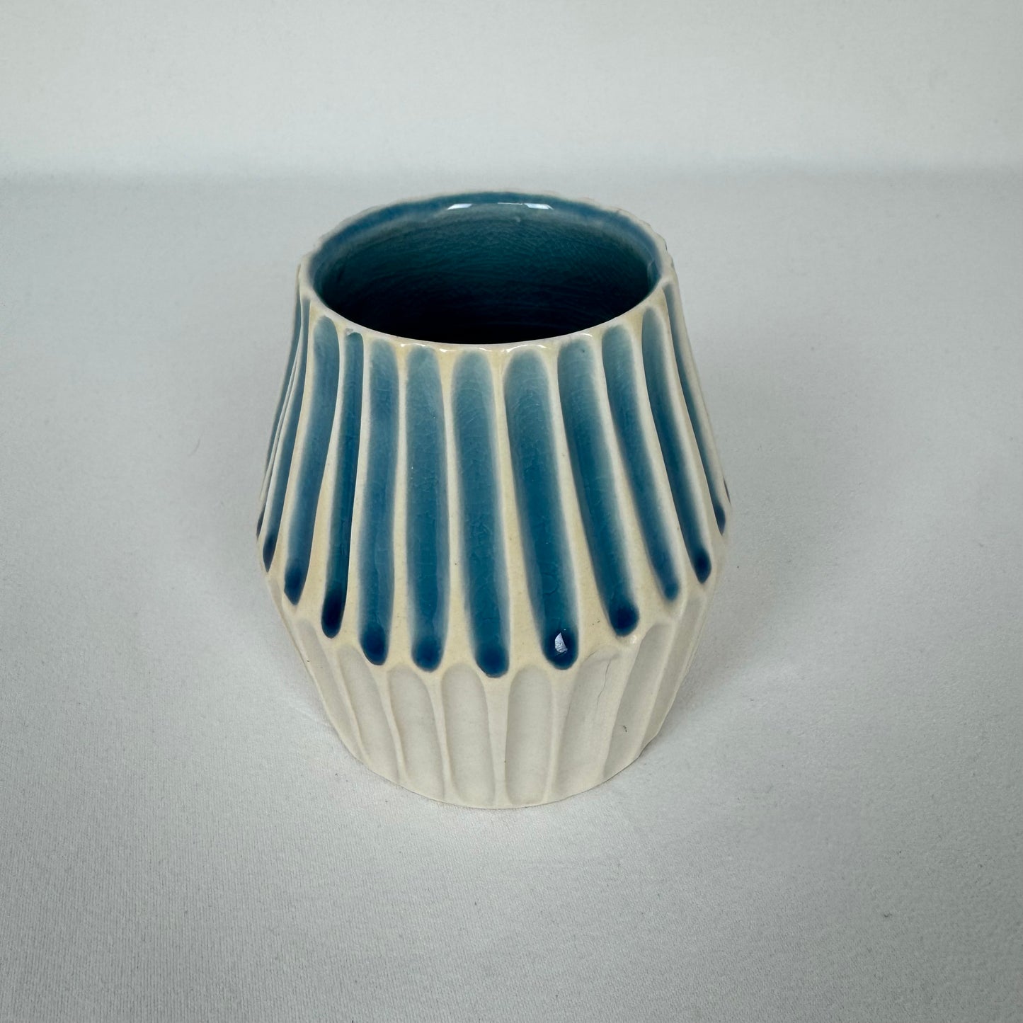 Small Blue Crackle Vase