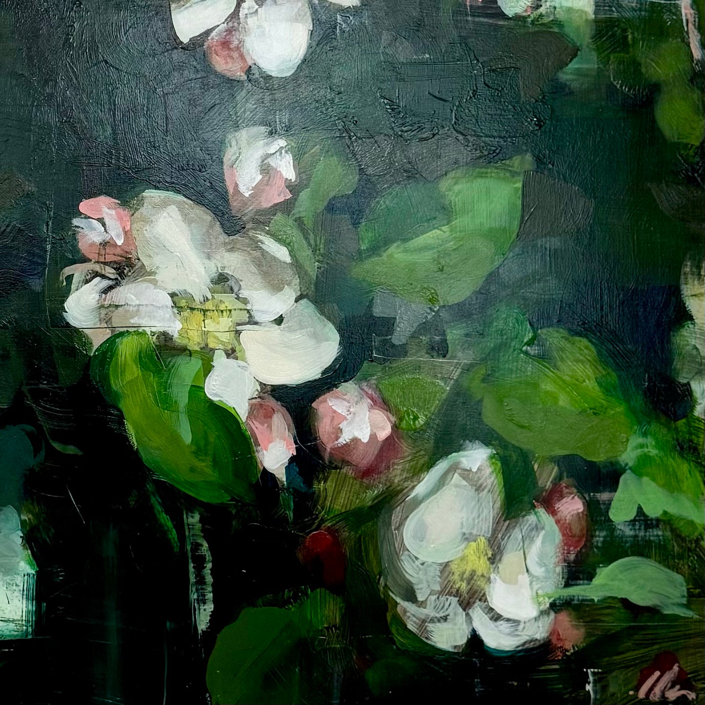 Blossoms on Deep Green
