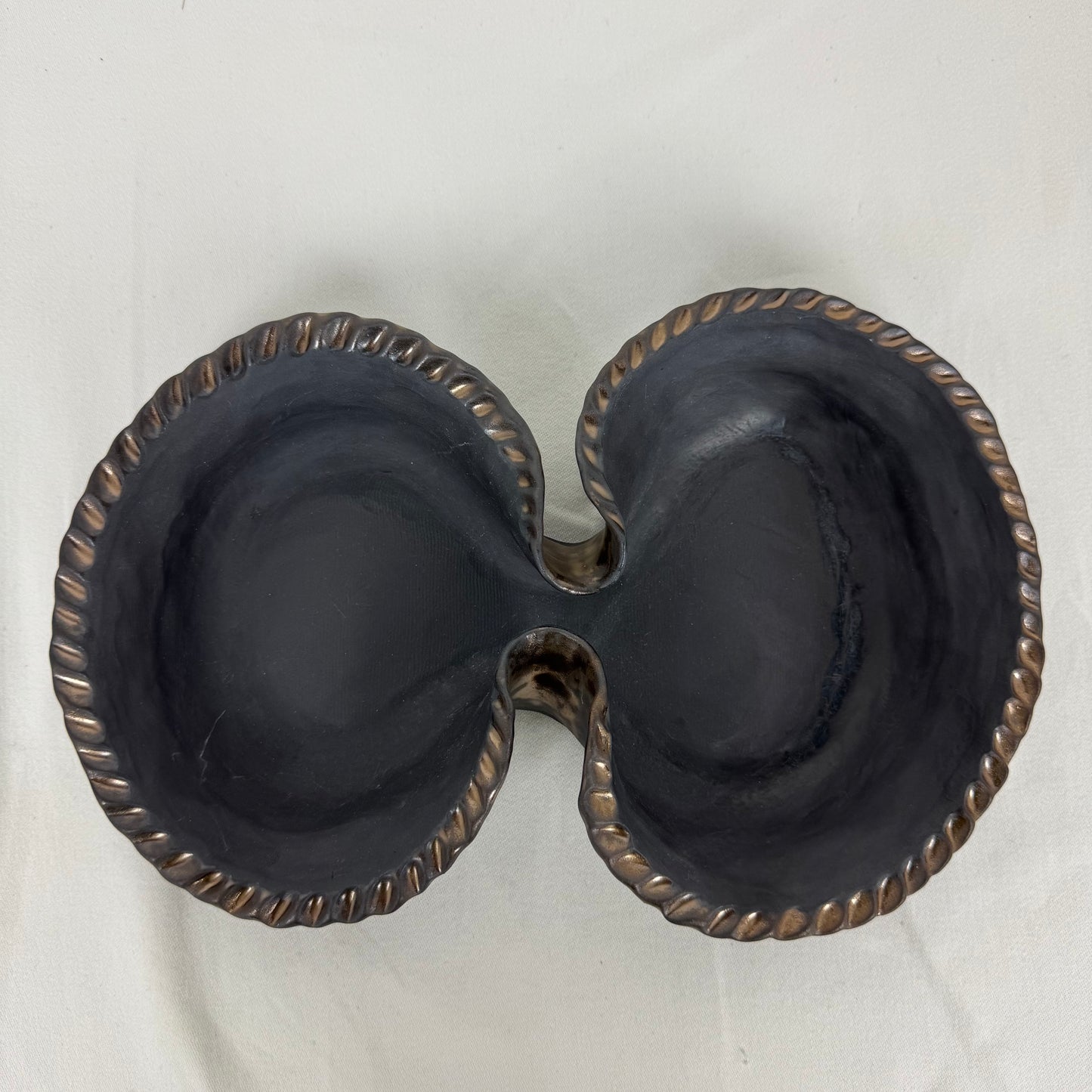 Hand Built Scalloped Two Segment Bowl 4