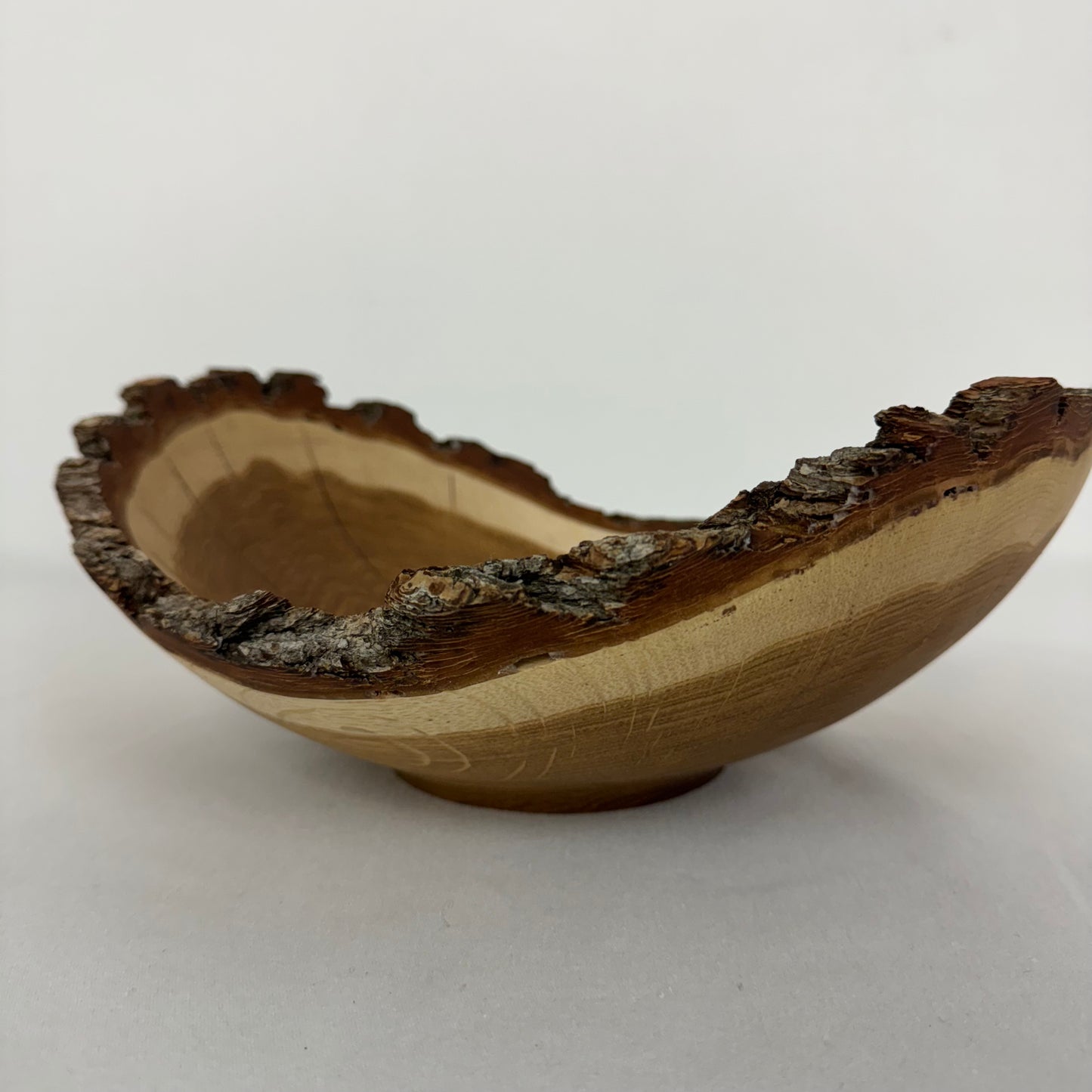 White Oak Live Edge Bark Inclusion Bowl