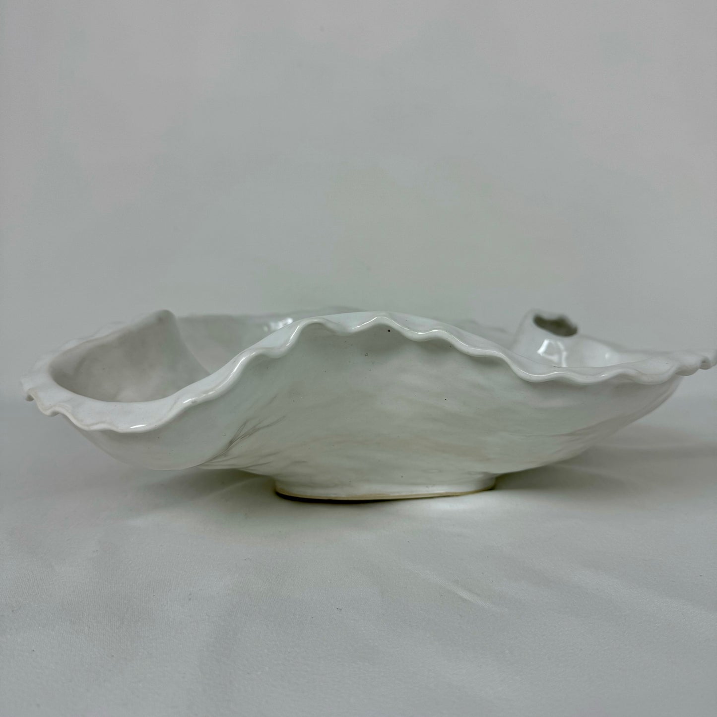 Hand Built Scalloped Bowl - Four Leafs