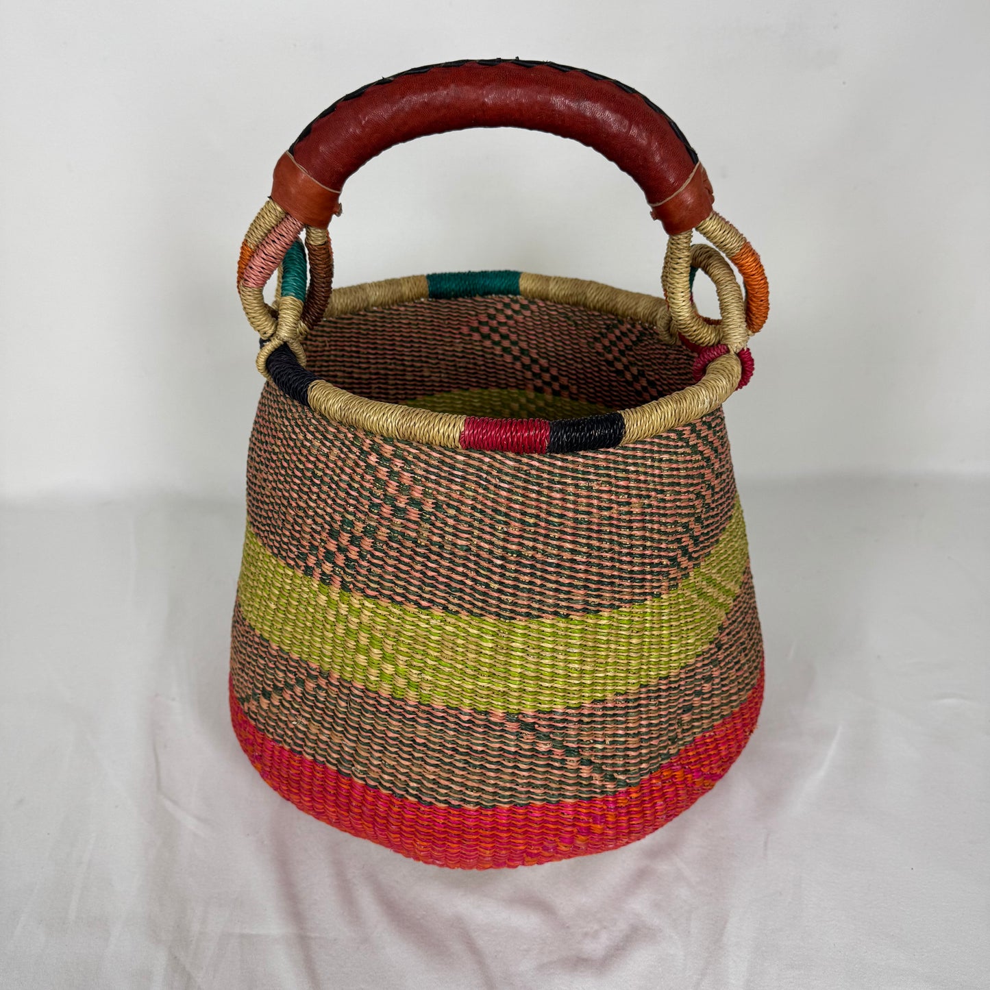 Medium Leather Handle Basket