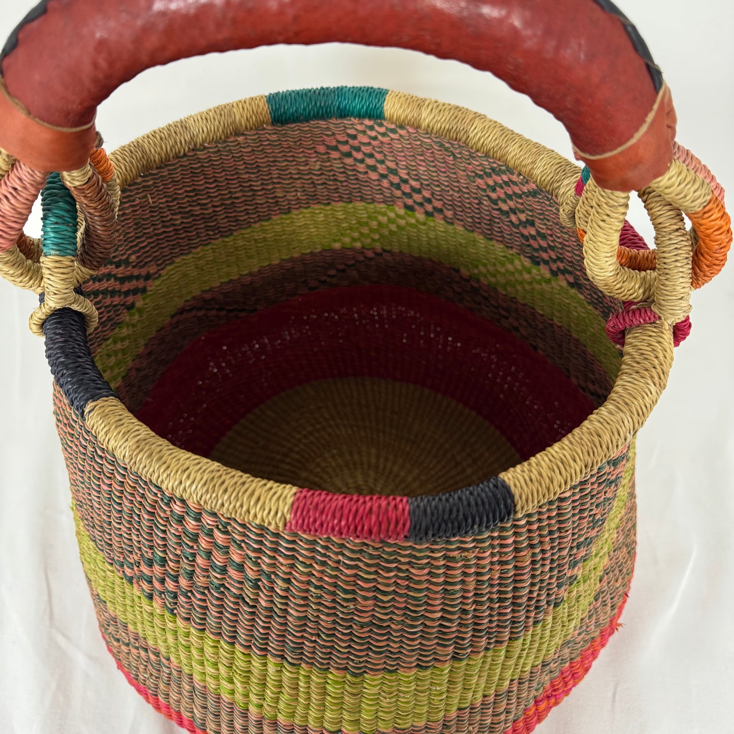 Medium Leather Handle Basket