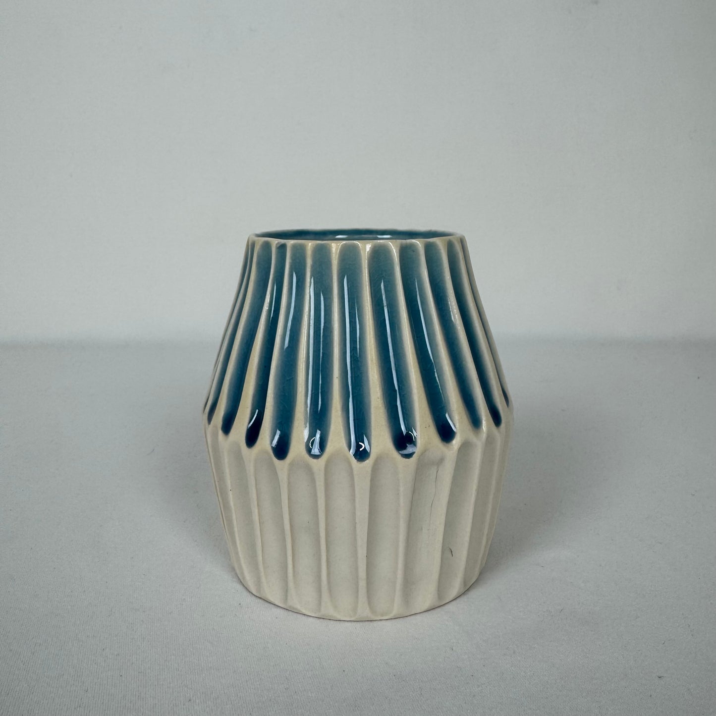 Small Blue Crackle Vase