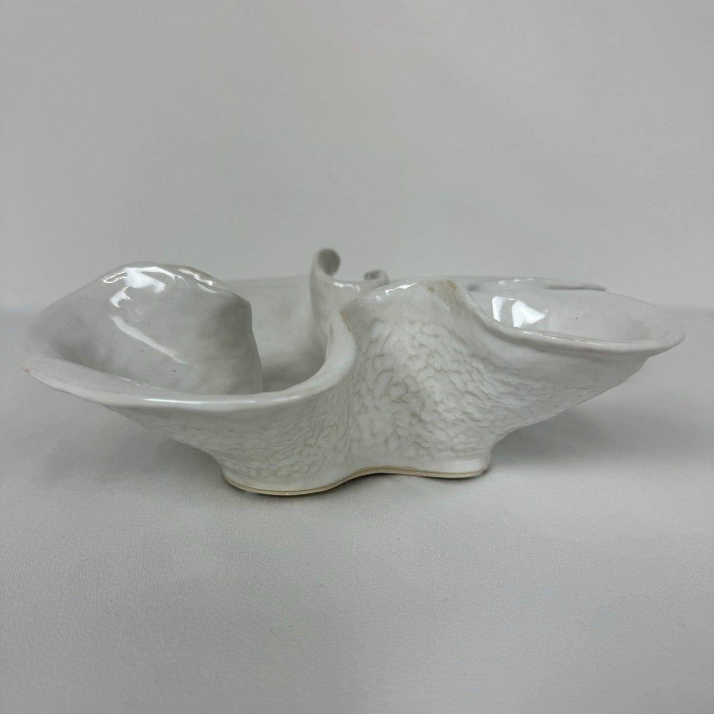 Hand Built Clover Bowl White #1