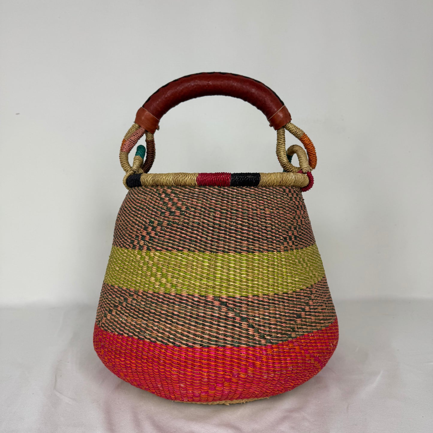 Medium Leather Handle Basket