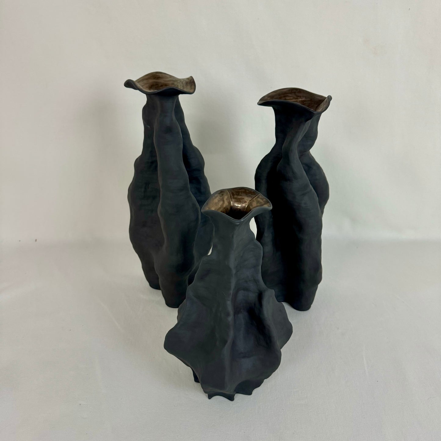 Hand Built Obsidian Flow Vase #1