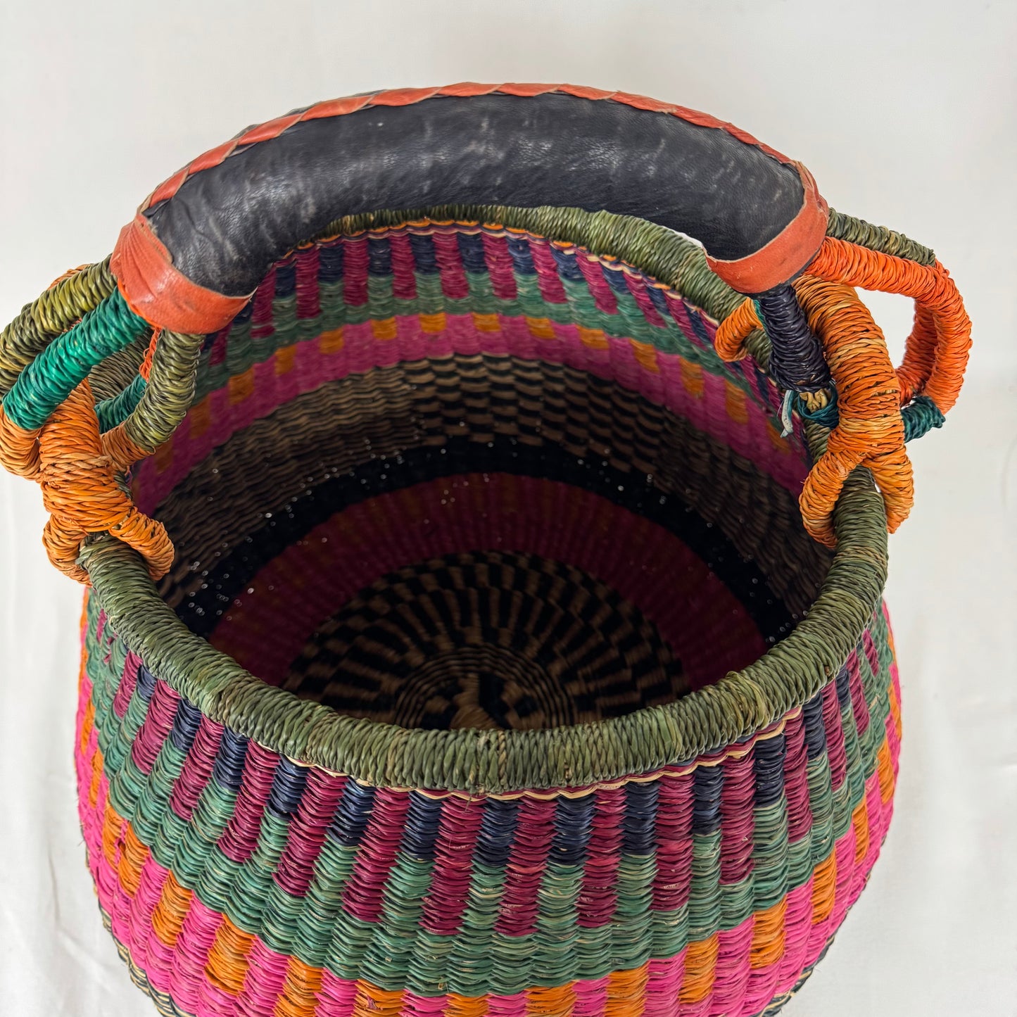 Medium Leather Handle Basket