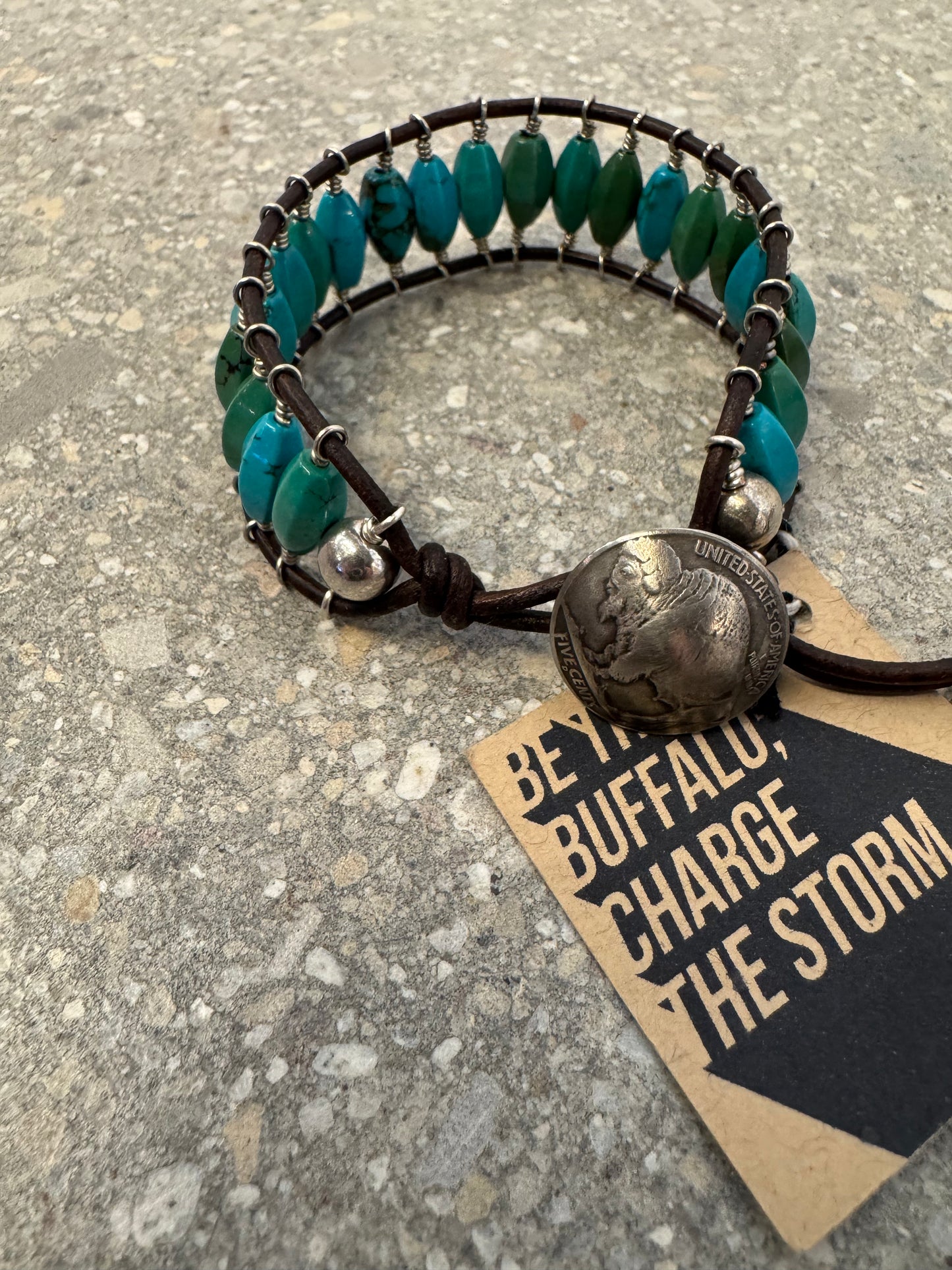 Buffalo Nickel/Turquoise bracelet