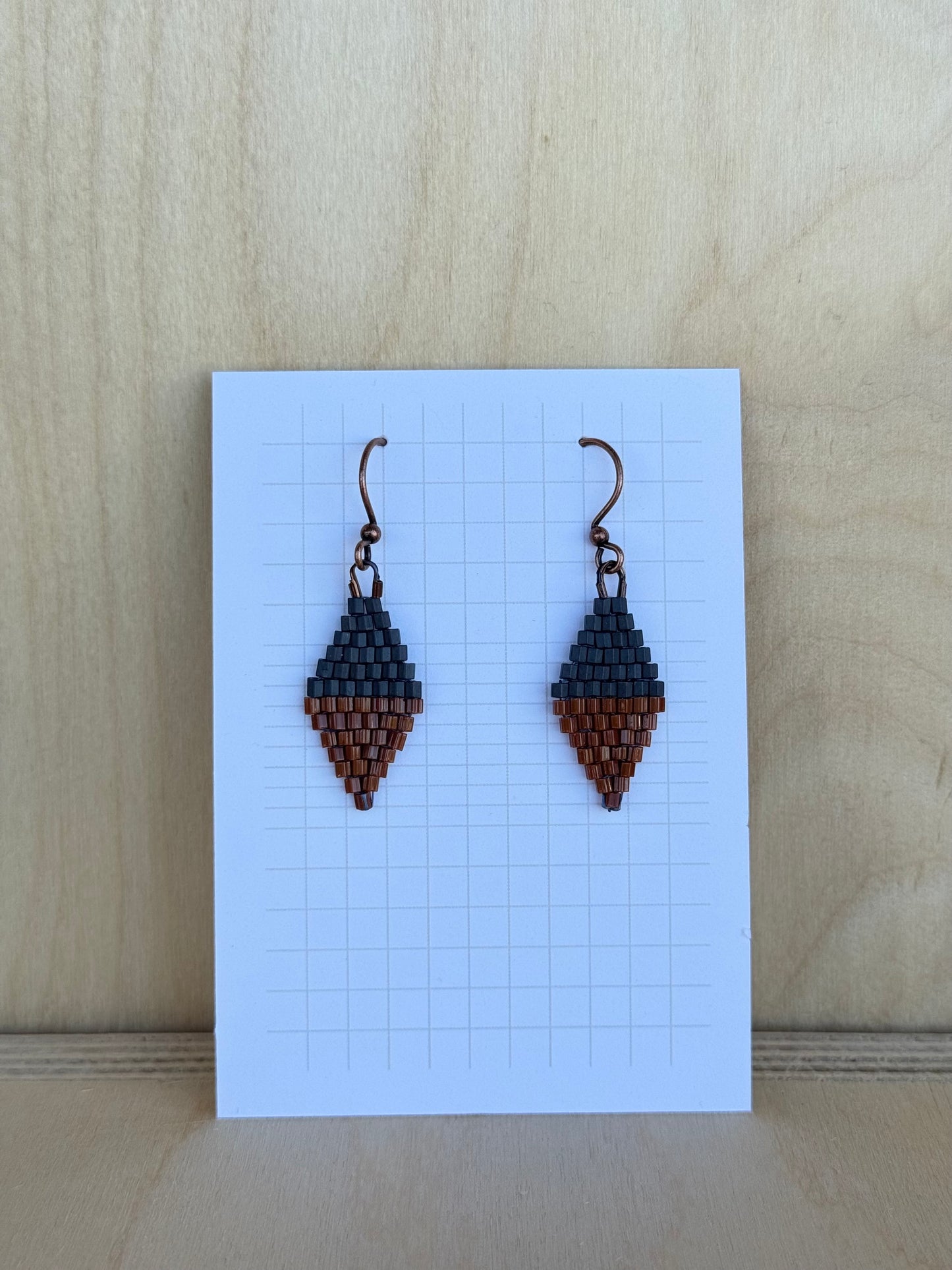 Terracotta & Grey Diamonds