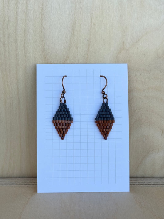 Terracotta & Grey Diamonds