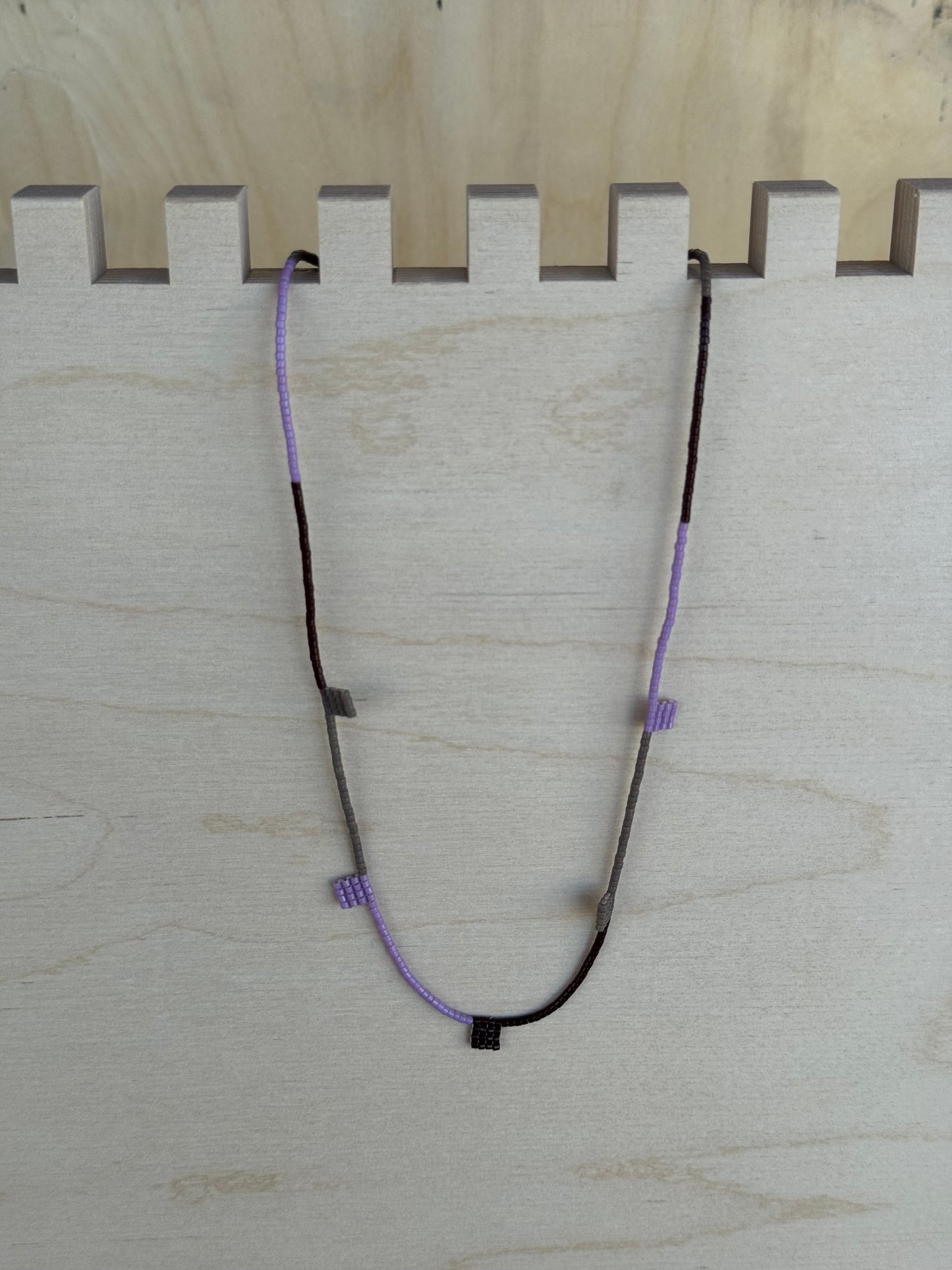 Purple & Brown Beaded Necklace