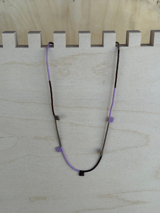 Purple & Brown Beaded Necklace