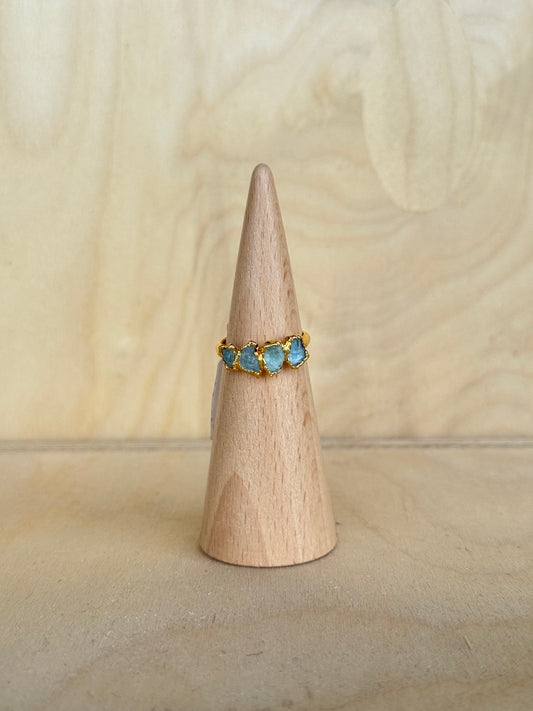 Aquamarine Four Stone Ring