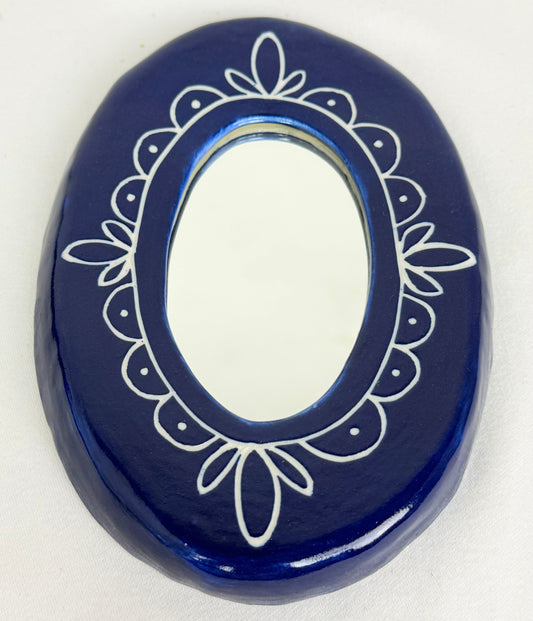 Blue Framed Mirror
