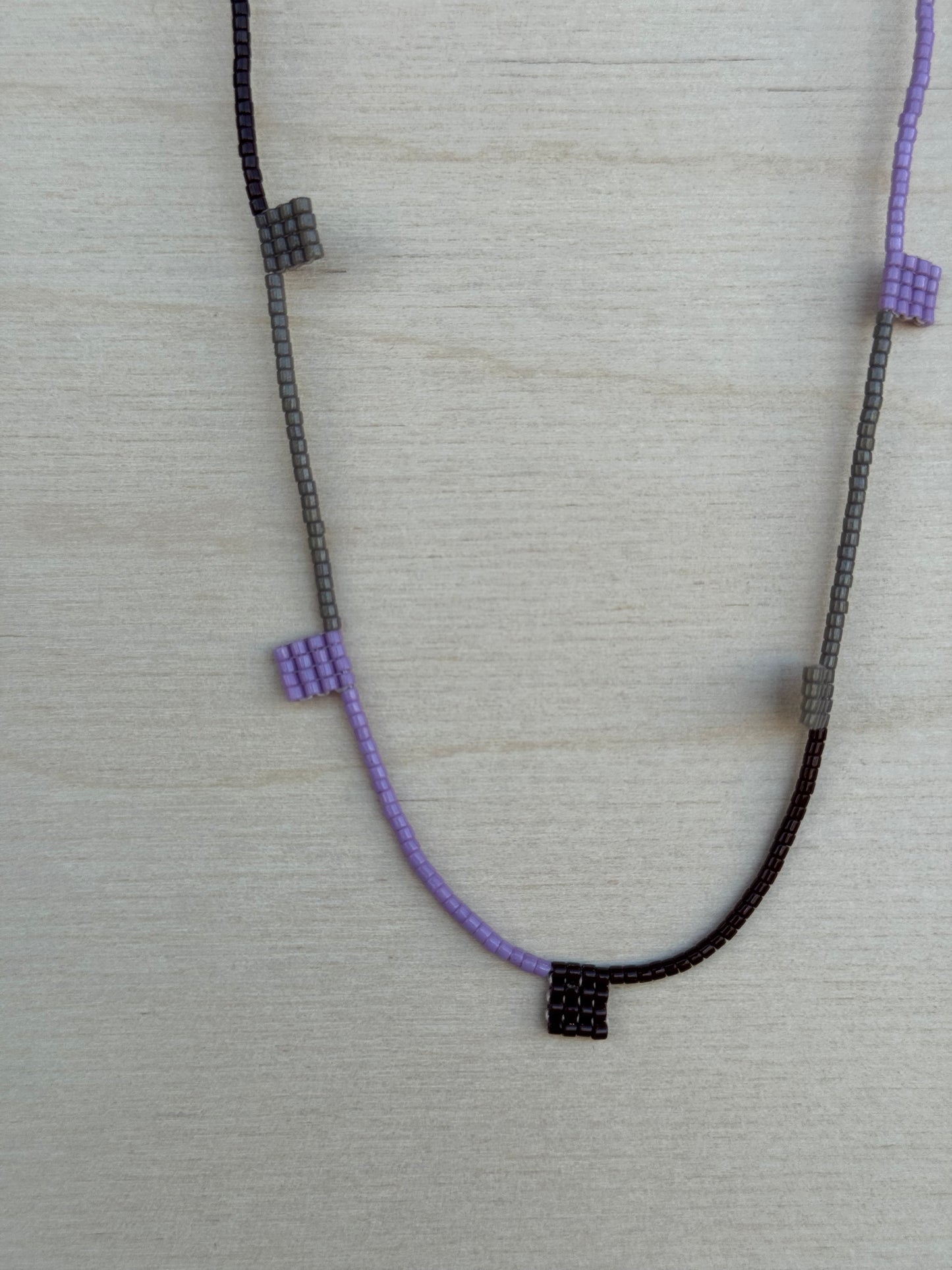 Purple & Brown Beaded Necklace