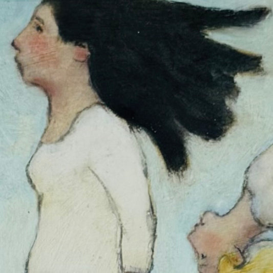 Woman with Girl Floating Behind