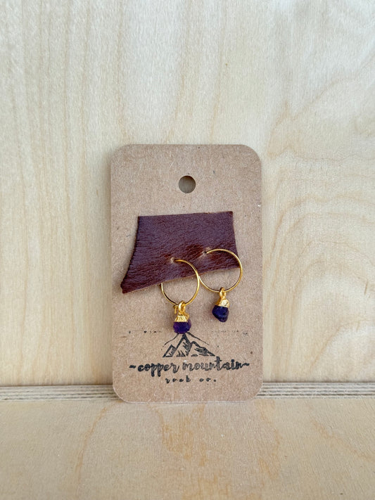 Amethyst Mini Hoops