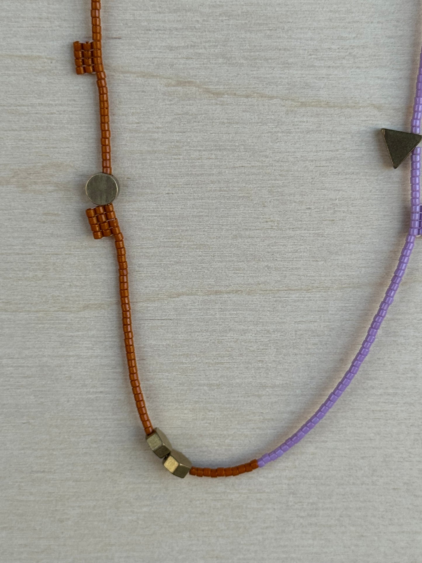 Purple & Terracotta Beaded Necklace