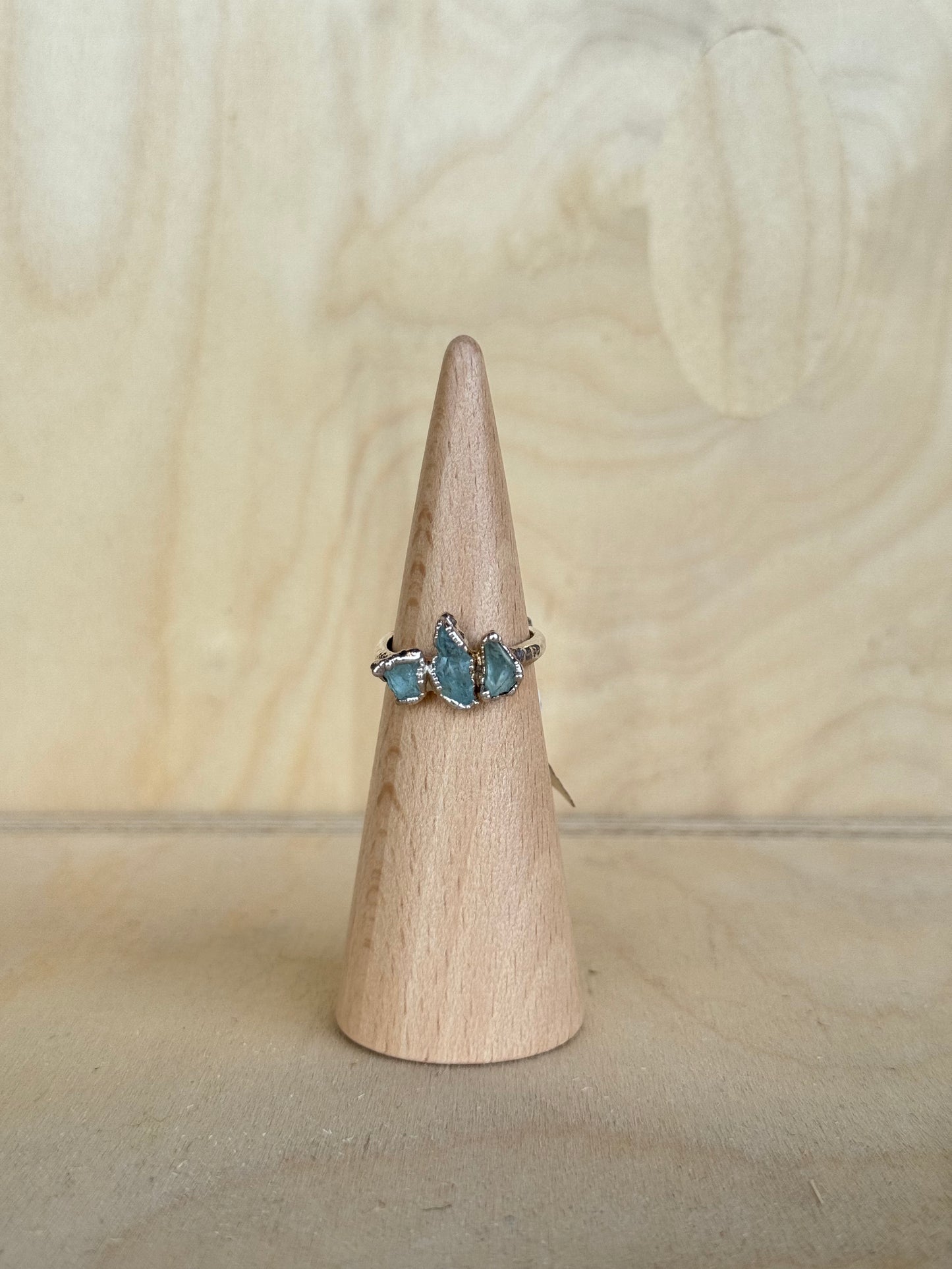 Three Stone Aquamarine Ring