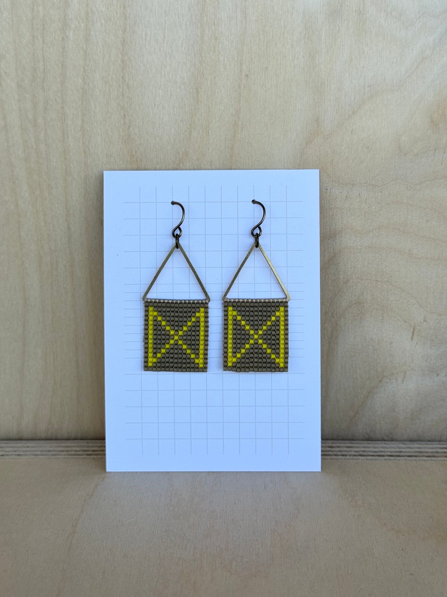 Taupe & Yellow Squares