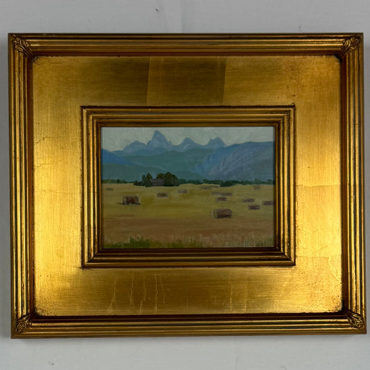Tetons with Hay Bales