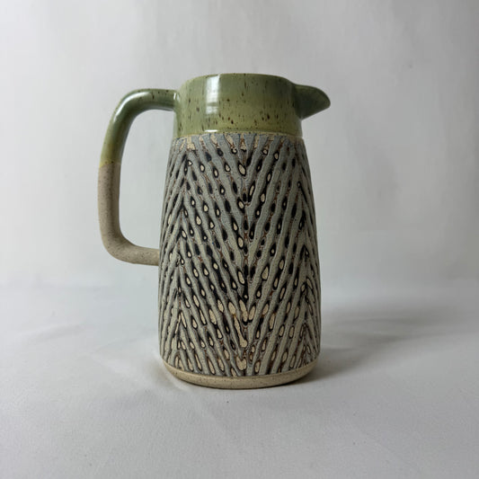 Carved Pitcher Straight Side