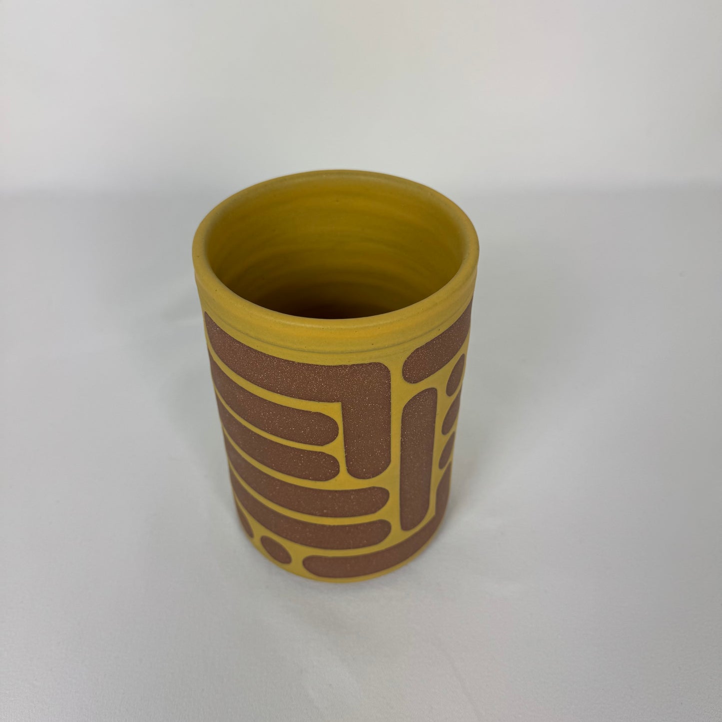 LE Ceramics Yellow Pattern Vase