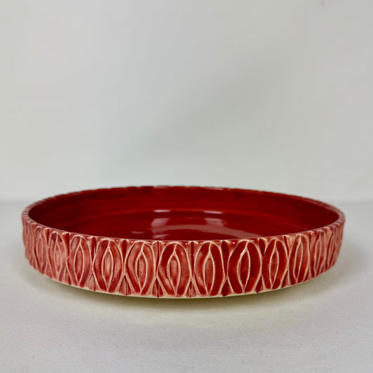 Open Red Serving Bowl