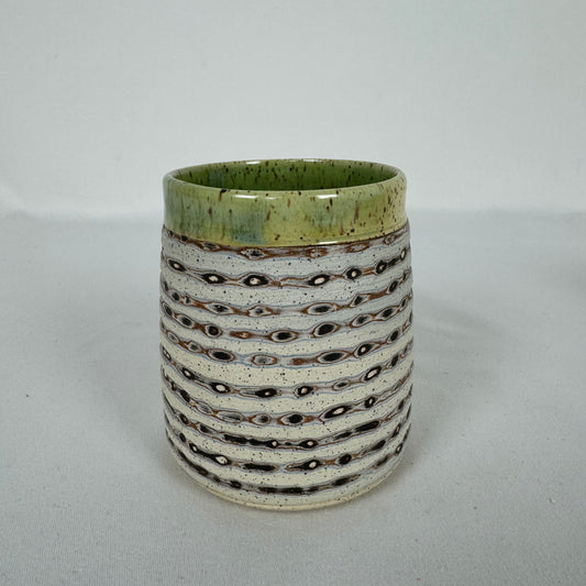 Flicker Ceramic Layered Carved Cup