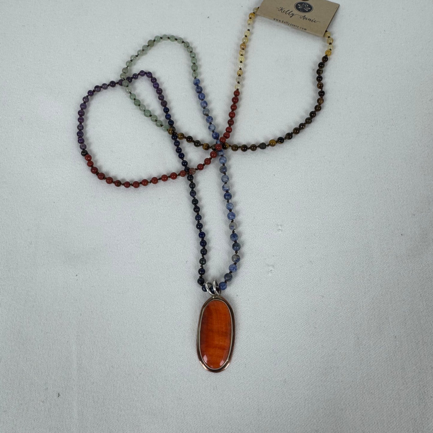 Chakra Beads/Orange Pendant Necklace