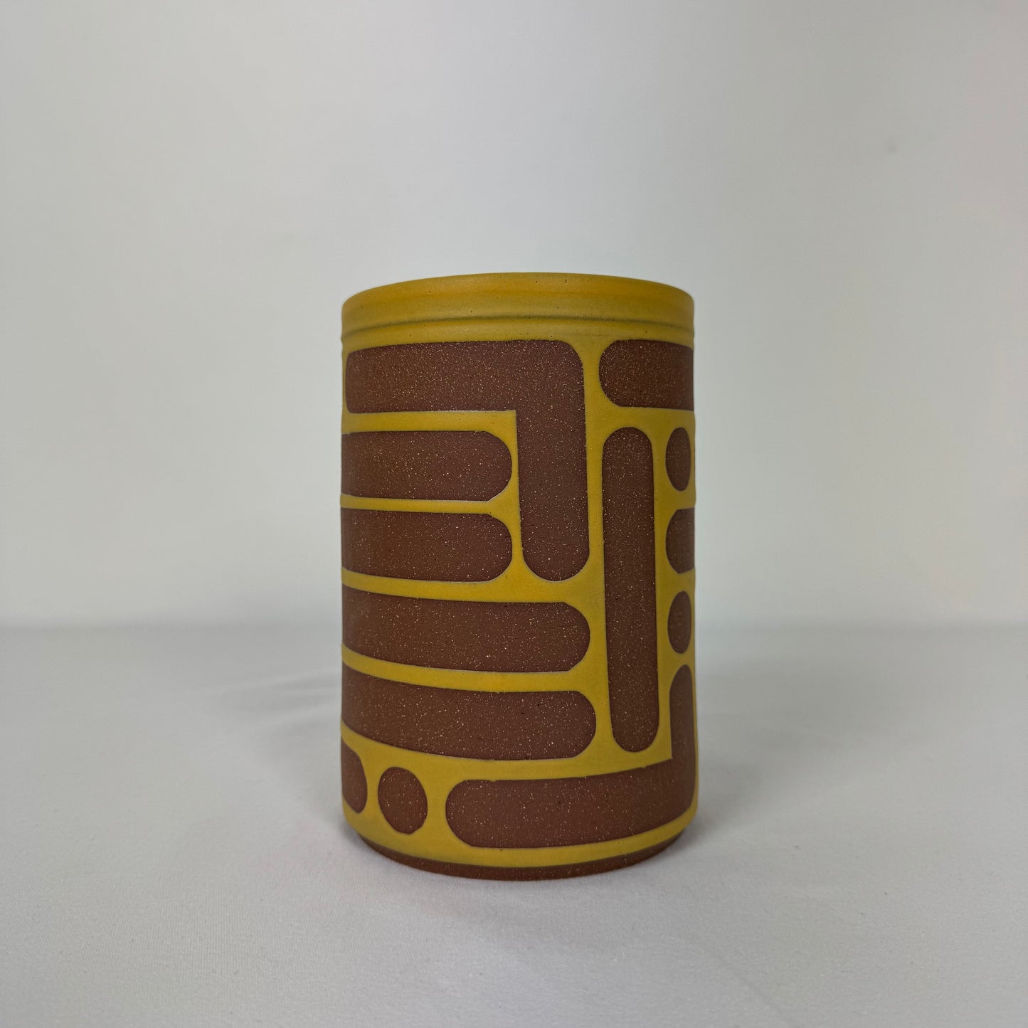 LE Ceramics Yellow Pattern Vase