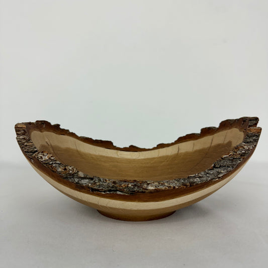 White Oak Live Edge Bark Inclusion Bowl