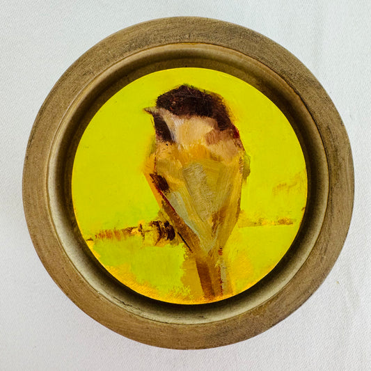 Chickadee on Green