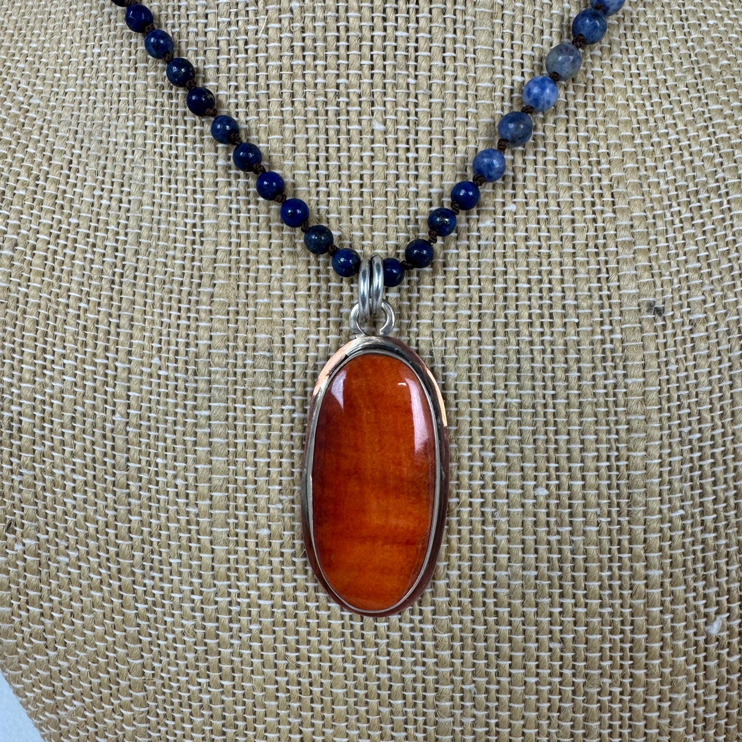 Chakra Beads/Orange Pendant Necklace