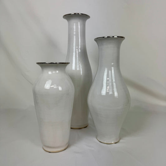 Hand Built White Vase