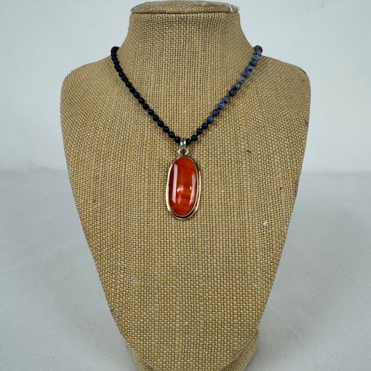 Chakra Beads/Orange Pendant Necklace