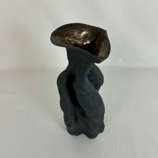 Hand Built Obsidian Flow Vase #2