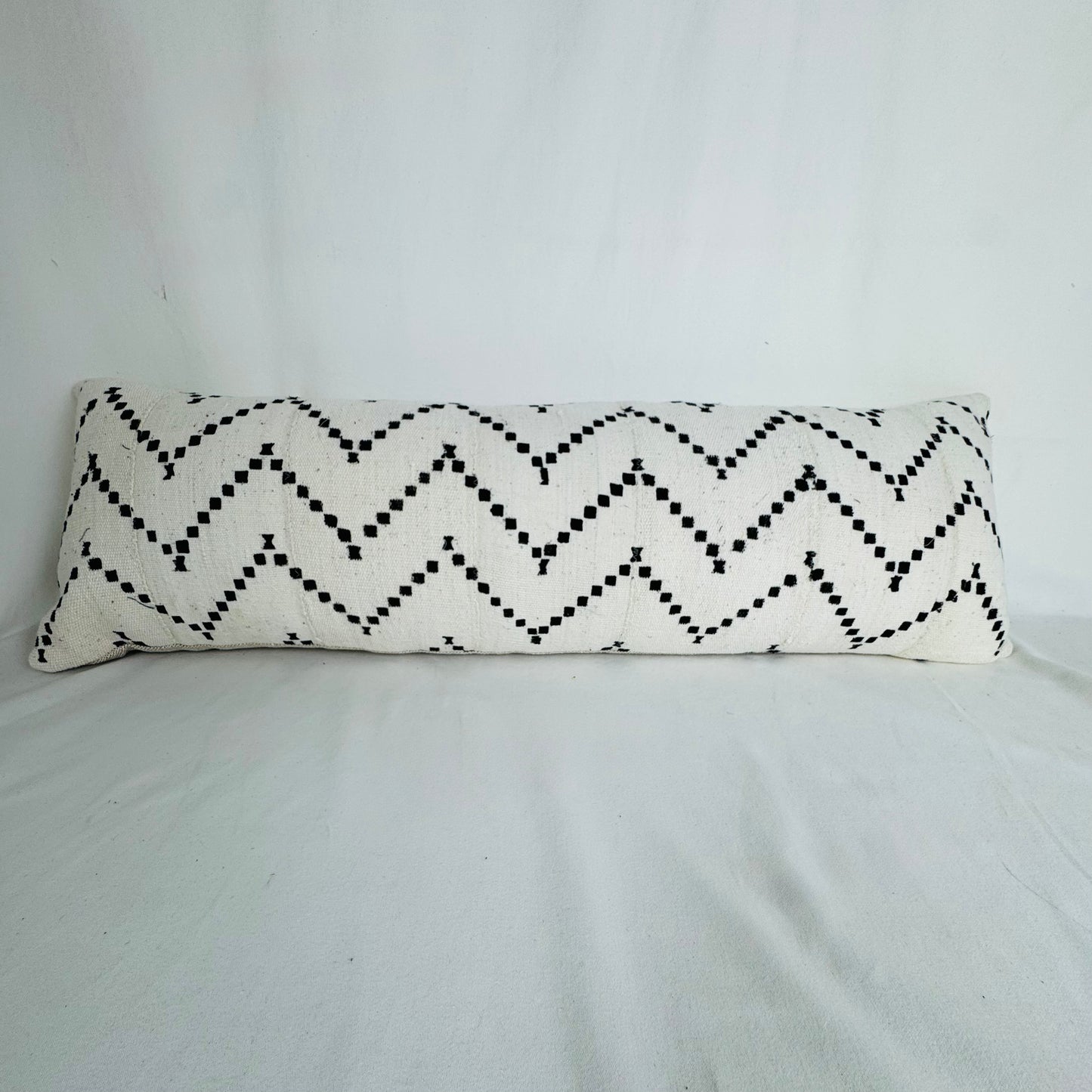 White Mudcloth Pillow