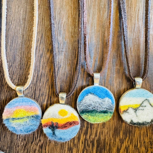 Wool Fiber Pendants