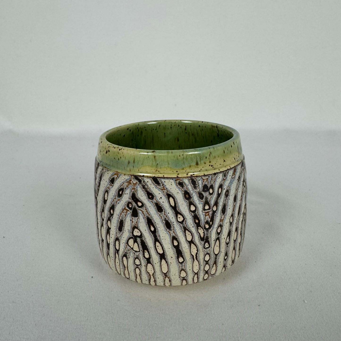 Flicker Ceramic Layered Carved Cup