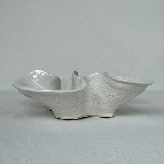 Hand Built Clover Bowl White #1