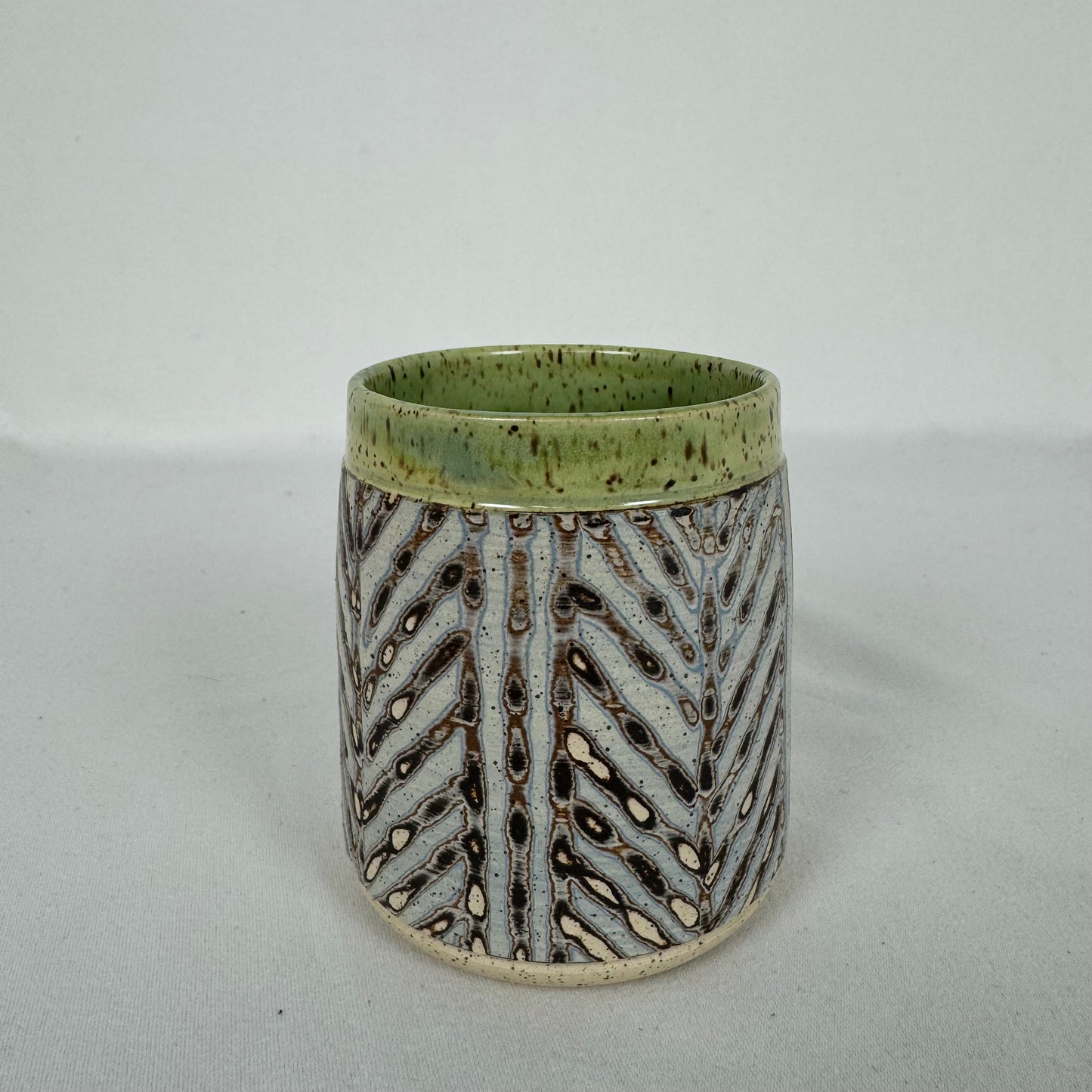 Flicker Ceramic Layered Carved Cup